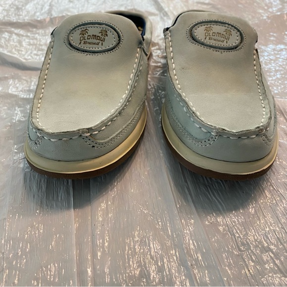 Old Maui brand blue leather slip on mules SZ 6.5 M - Picture 11 of 16